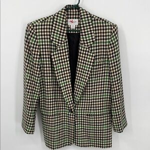 Emanuel Ungaro Plaid Blazer with Notched Lapels Vintage Size 6/40
